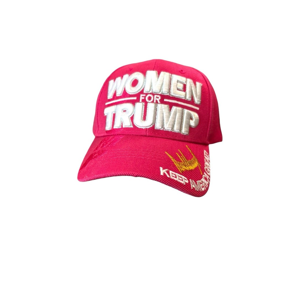 Womens For‎ Trump Hat Pink Adjustable Baseball Cap Signature USA Strapback New